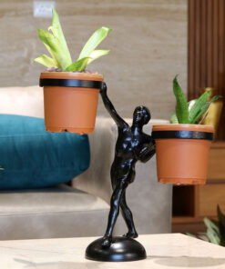 Human Sculpture Holding Pot Stand
