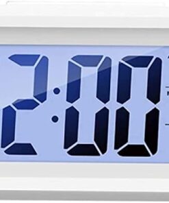DICTA - Digital Alarm Clock White Smart Back Light Battery Operated Table Clock with Automatic Sensor
