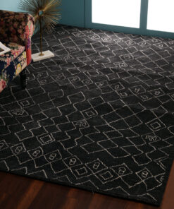 Dark Grey, Rectangle, Moroccan, Tufted Carpet