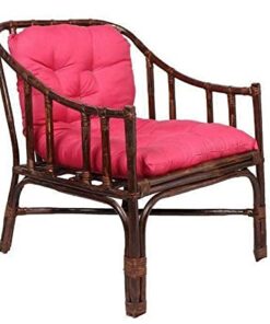 IRA Furniture Brown Chair Made of Cane Wood with Cushion