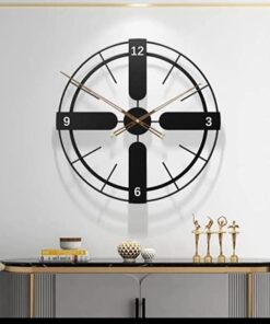 Oaxaca Abstract Classy One Metal Wall Clock with Silent Movement for Living Study Hall Dining and Bedroom (Matte Black, 20 Inches)