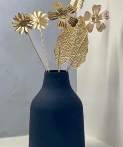 Urban Born Metal Flower vase for Home Decor and Living Room Vintage Decor Antique Decor for Home décor (12 x 5 x 18 cm) Textured Black Finish