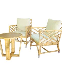 IRA Furniture Wooden Arm Chair for Living Room | Armchair for Outdoor & Balcony | Cane Wood, Light Brown