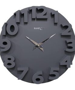 Random Wall Clock for Living Room, Bedroom, Home, Office, Kitchen| Wall Clocks for Home | Big Size Wall Clock with Glass|Designer Wall Clock for Home Decor |Quartz Movement|14- inch|RC-63338 |Grey