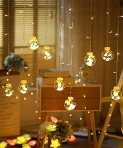 Gesto 8 Feet 12 Wishball LED Curtain String Lights Window Curtain Led Lights for Decoration with 8 Flashing Modes for Home Decoration,Christmas,Diwali Decoration