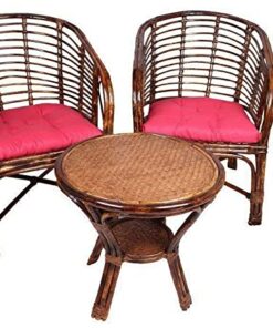 IRA Furniture Rattan Elegant Arm Chair with Table and Cushion
