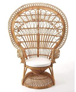 IRA Rich Wooden Vintage Peacock Chair for Living Room