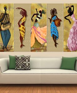Maxstone Improve your place Nature Multiple Frames, Beautiful Folk Indian Dance Wall Painting- Multicolour, Big Size