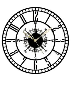 The Next Decor Stylish Round Metal Wall Clock Wall Décor for Living Study Hall Dining and Bedroom Roman Modern Time Piece for Home Office (Matte Black, 24 Inch)