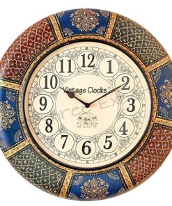 Vintage Clock Wooden Hand-Crafted Wall Clock / 1 Year Warranty / 16 Inches (40 CM's)