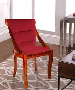 Shilpi Wooden Arm Chair with Cushions(Natural Teak) - Indian Sheesham Wood with Special PU Polish
