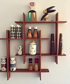 Extend Crafts Wooden Wall Mount Floating Rack Shelves Wall Bracket Cabinet for Home Decoration Living Room Kitchen Rack Bedroom Office Display Unit Storage Intersecting Shelf