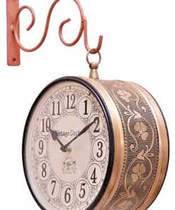 Vintage Clock Double Side Iron Wall Clock / 8 Inches Size / 1 Year Warranty