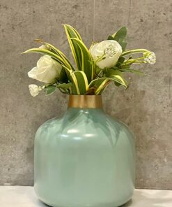 Urban Born Metal Flower vase for Home Decor and Living Room Vintage Decor Antique Decor for Home décor (18x18x18 cm)
