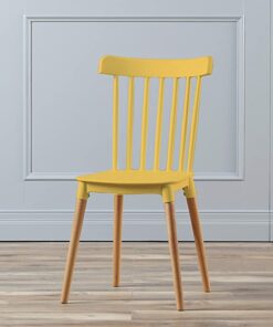 TIED RIBBONS Stylish Designer DSW Chair for Living Room Garden Patio Café Home Side Chair Office Accent Chair (Yellow, Set of 1)