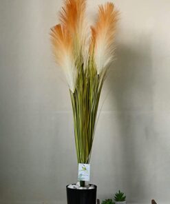 Blooming Floret Artificial Pampas Grass for Home Decor/Office Decor/Gifting | Attractive Ornamental Plant in Brown & White Color| Natural Looking Indoor Plant