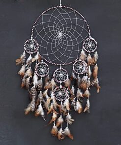 RPH Handicrafts Dreamcatcher ~ Dream Catcher Big Size for Bedroom Wall Hanging | Home décor and Gift Item 65x30 cm (Big Natural)