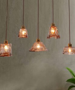 KAPOOR E-ILLUMINATIONS Larmes 5 Light Gold Glass & Metal Chandelier