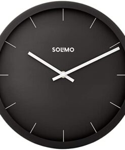 Amazon Brand - Solimo Wood Abstract 12" Silent Movement Wall Clock (Sheer Black Frame)