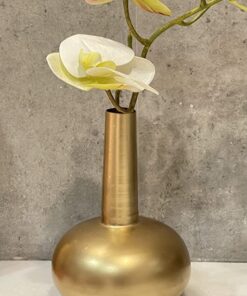 Urban Born Metal Flower vase for Home Decor and Living Room Vintage Decor Antique Decor for Home décor (17 x 17 x 21 cm) VS0014 (Shinny Gold)