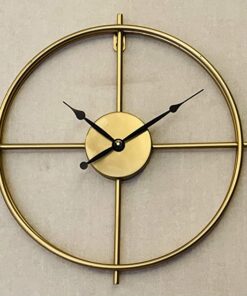 Urban Born Metal Wall Clock for Home and Hall 17 inches (44 x 44cm) Home Big Size Living Room Hall Bedroom Stylish Clock (Bronze Gold)