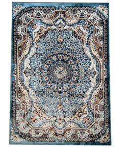 Silk Persian Traditional Designer Carpets for Living Room, Size 4 x 6 Feet [120 x 180 cm], Super Blue
