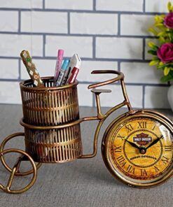 Discount ARA™ Antique Pen Holder with clock ,Pen Stand Showpiece Home decor Items ,Gifts Items
