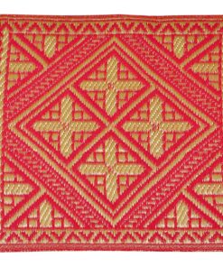 Sapana Mats Plastic Chatai (Pink , Ivory, 45 cm x 45 cm)