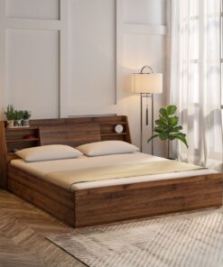 Akasuki King Size Bed In Walnut Finish