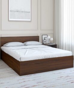 Arthur Queen Size Bed with box storage in Walnut Finish