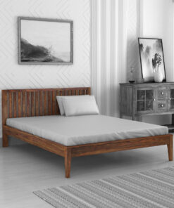Aspire Platform Queen Size Bed In Teak Finish
