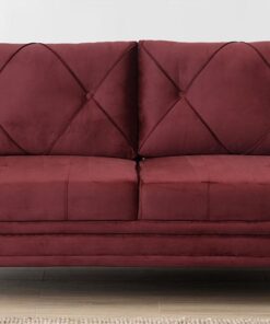 Atlantis 3 Seater Velvet Sofa in Wine Red Colour
