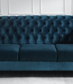 Azalea 3 Seater Velvet Sofa In Teal Blue Colour