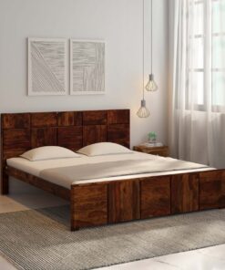 Bergen Solid Wood King Size Bed In Provincial Teak Finish