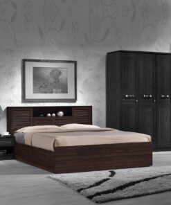 Bolton Queen Size Bed with Hydraulic Storage in Wenge Finish