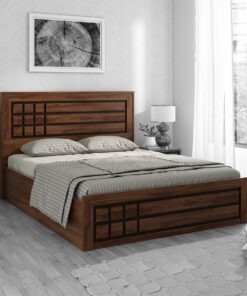 Boston Queen Size Bed With Hydraulic Storage In Sheesham Finish