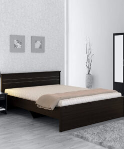 Kosmo Carnival Queen Size Bed in Natural Wenge Finish