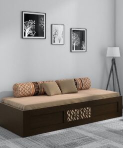 Elegant Single Bed with Storage in Vermont Melamine Finish