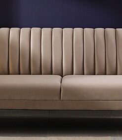 Fidel 3 Seater Velvet Sofa In Beige Colour