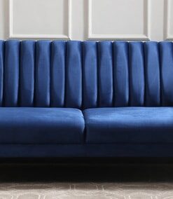 Fidel 3 Seater Velvet Sofa In Royal Blue Colour