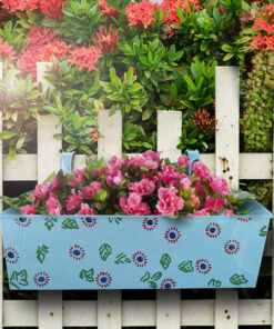 Hand Painted Metal Rectangular Balcony Planter