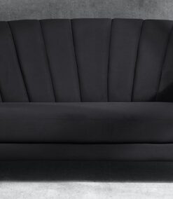 Kaylee 3 Seater Velvet Sofa In Charcoal Grey Colour