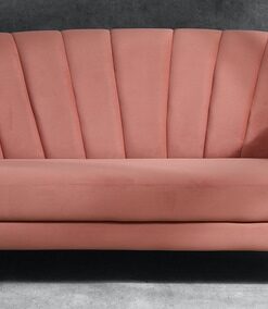 Kaylee 3 Seater Velvet Sofa In Blush Pink Colour