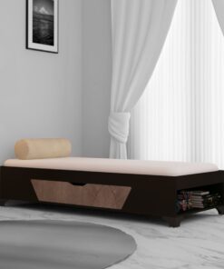 Kaze Single Bed With Box Storage In Wenge Finish