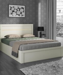 Kingslay Queen Size Bed with Box Storage in White Colour