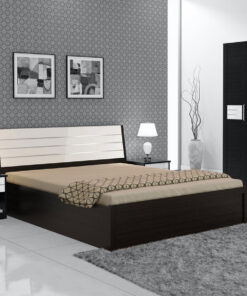 Kosmo Viva King Size Bed with Hydraulic Storage Natural Wenge Finish
