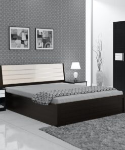 Kosmo Viva Queen Size Bed with Hydraulic Storage Natural Wenge finish