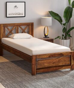 Kryss Solid Wood Single Bed In Provincial Teak Finish