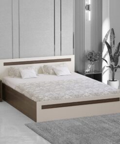 Maltein Queen Size Bed with Storage in Wenge & White Finish
