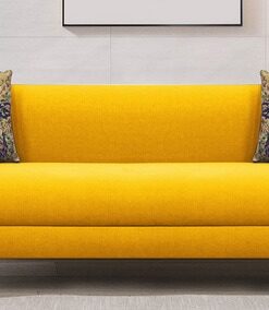Niki 3 Seater Sofa In Bold Yellow Colour